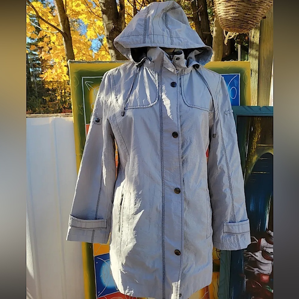 FEN-NELLI LONDON Hooded Beige Trench Jacket